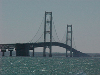The Mackinac Bridge looking south.