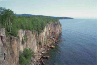 High cliffs on Lake Superior.